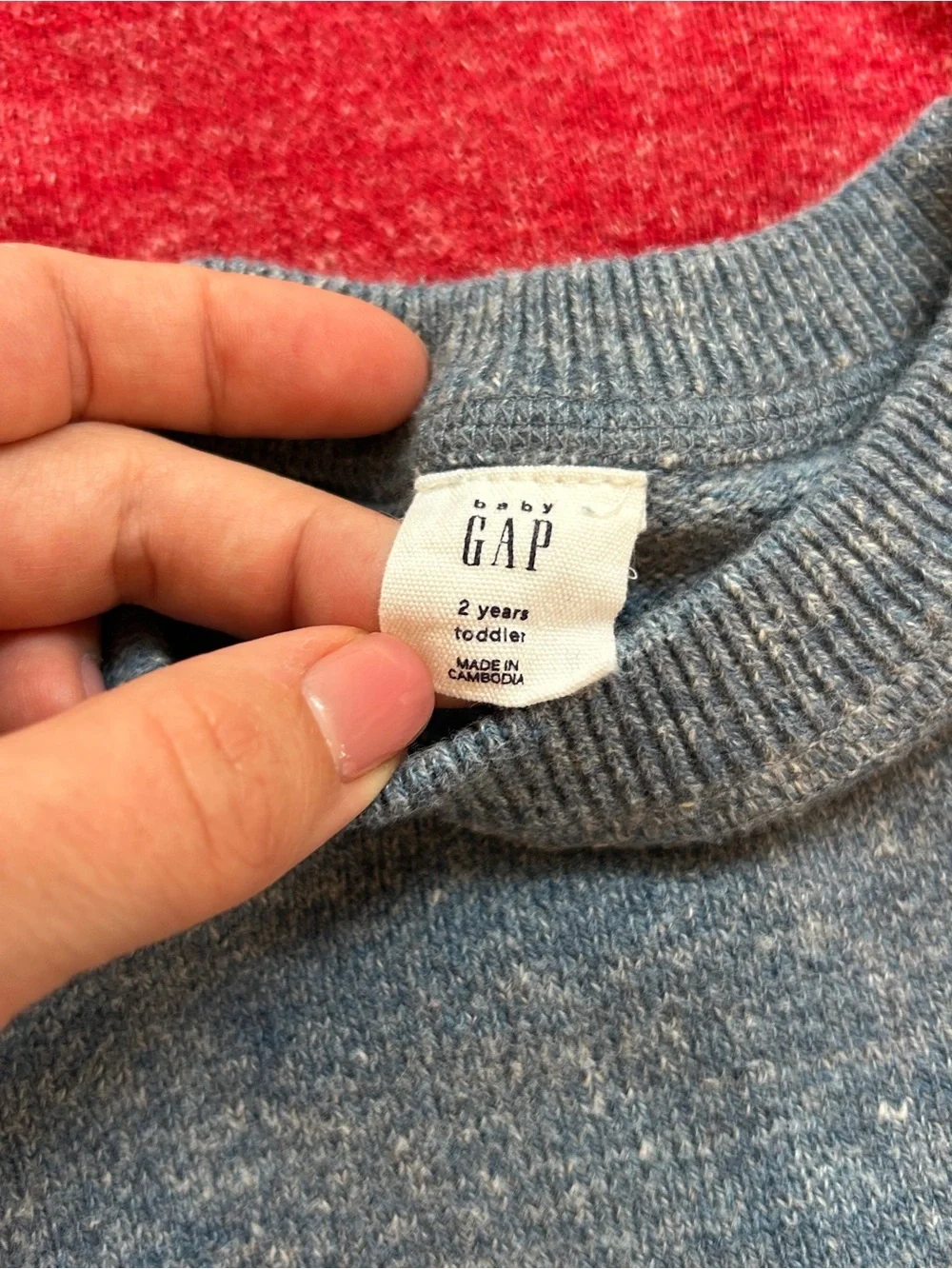 Baby Gap 2T red and blue heathered knit sweaters